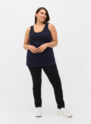 Plain-coloured cotton top, Night Sky Solid, Model image number 2