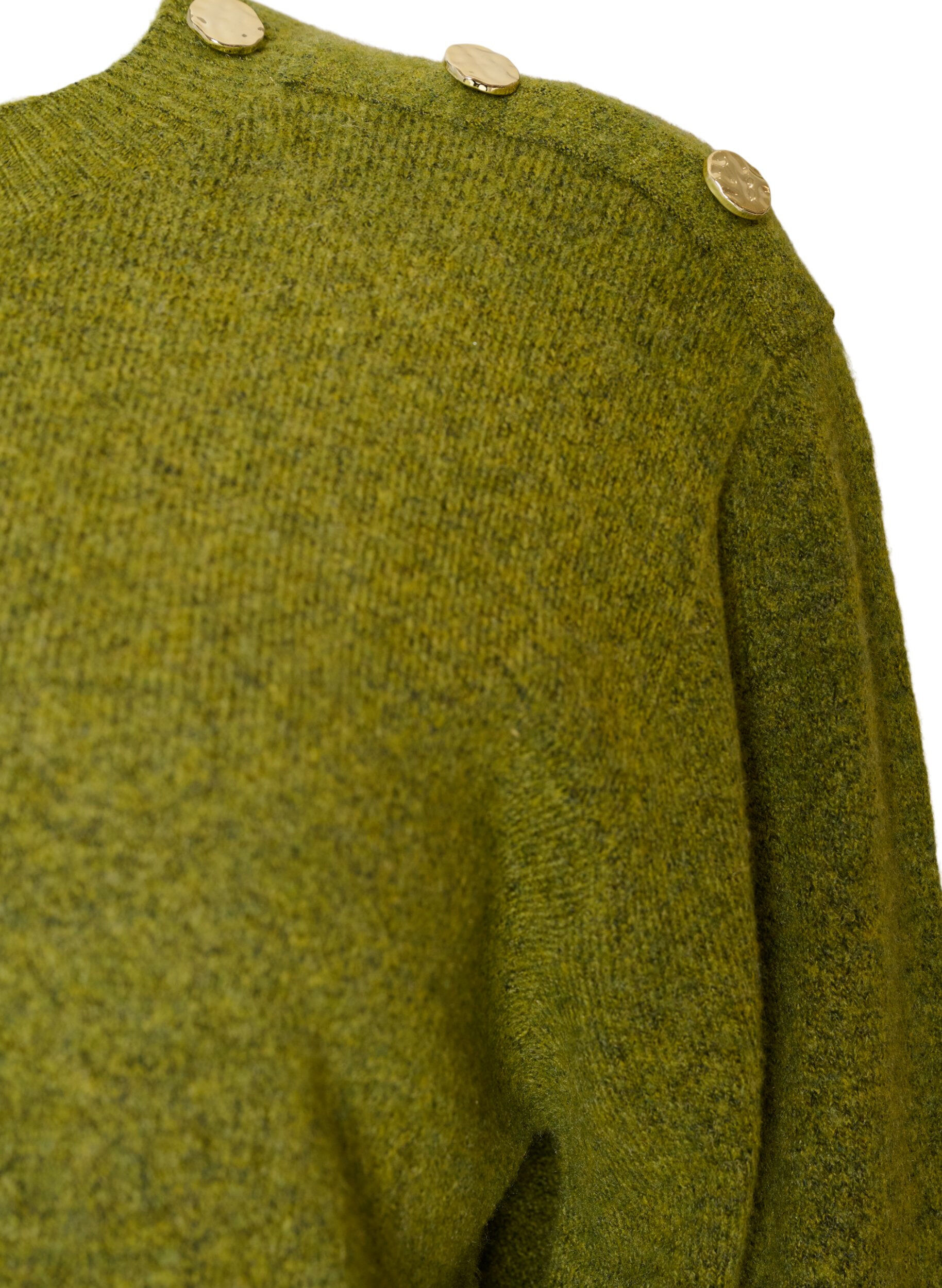 ZizzifashionKnit blouse with button detail, Green, Packshot image number 2