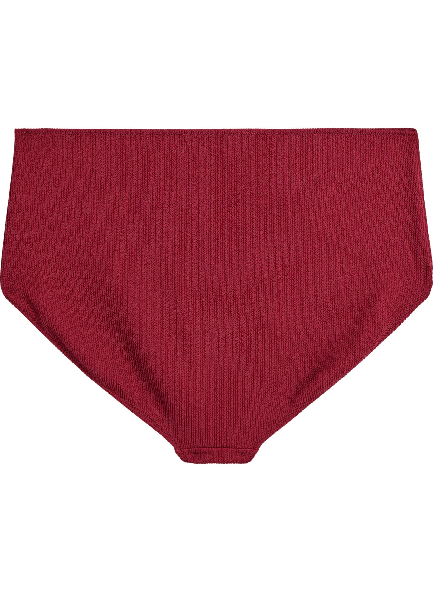 ZizzifashionHigh-waisted bikini bottoms with texture, Red, Packshot image number 1