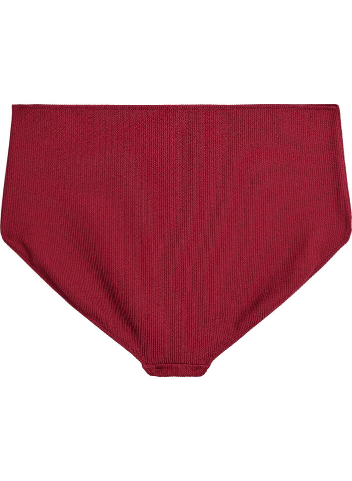 High-waisted bikini bottoms with texture, Red, Packshot image number 1