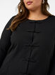 Fitted cardigan with knot fastenings, Black, Model image number 3