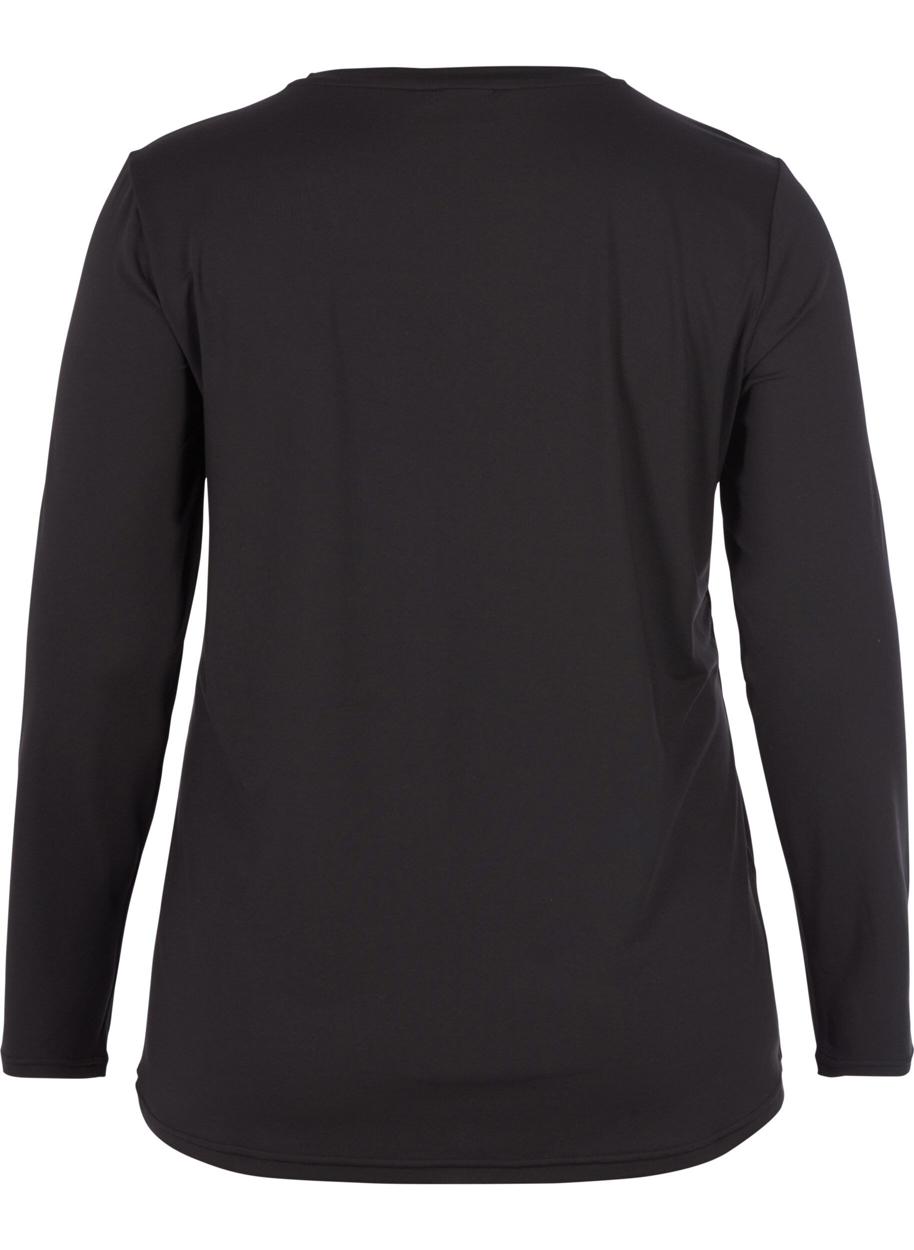 ZizzifashionLong-sleeved fitness top, Black, Packshot image number 1