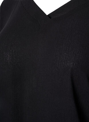 Viscose blouse with smock, Black, Packshot image number 2