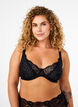 Full coverage bra with rhinestones, Black, Model image number 0