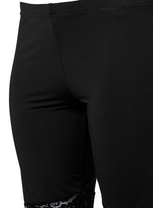 2-pack cycling shorts with lace trim, Black / Black, Packshot image number 3
