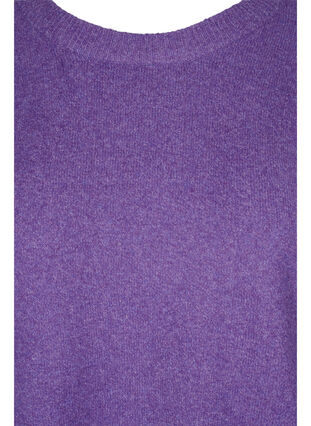 Mottled knitted top with 3/4-length sleeves, Ultra Violet Mel., Packshot image number 2