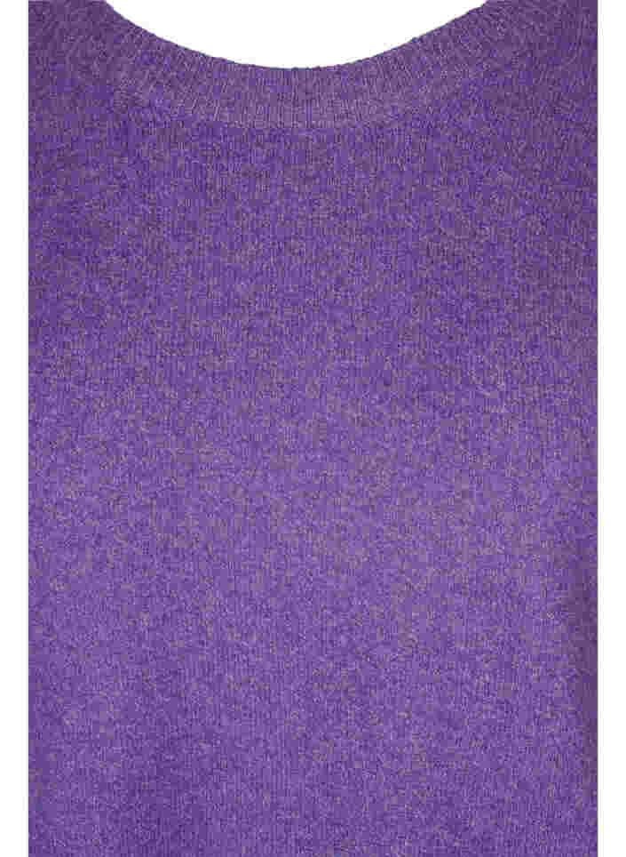 Mottled knitted top with 3/4-length sleeves, Ultra Violet Mel., Packshot image number 2