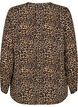 Long-sleeved blouse with leopard print and V-neck, Brown, Packshot image number 1