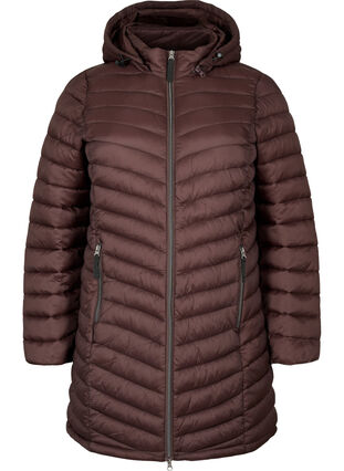 Lightweight jacket with pockets and detachable hood, Black Coffee, Packshot image number 0