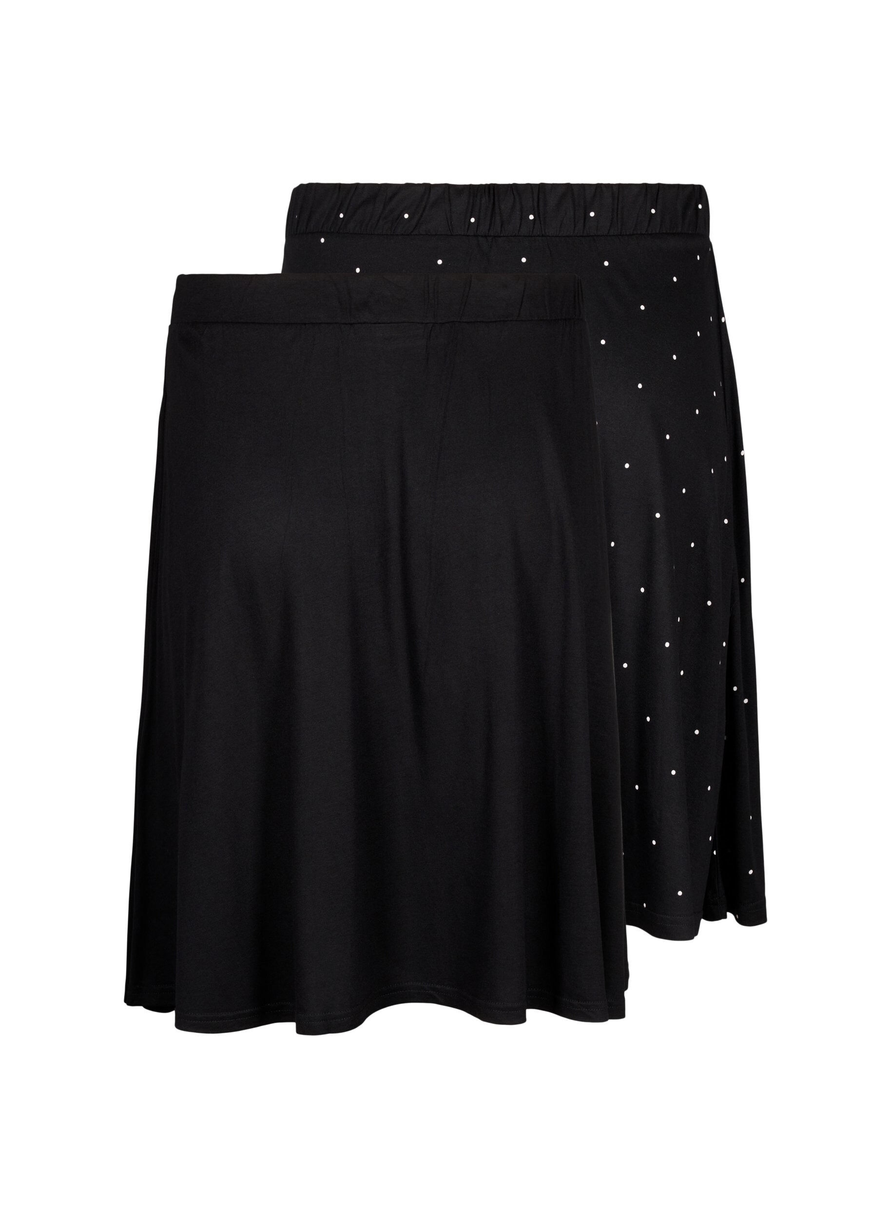 Zizzifashion 2-pack skater skirts in viscose, Black, Packshot image number 1