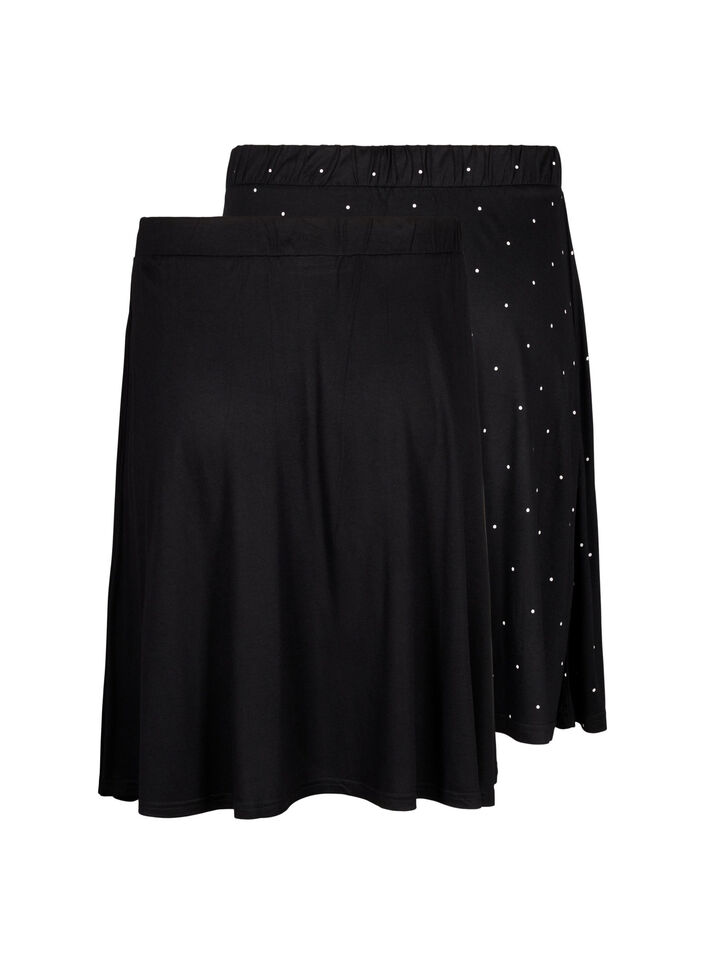 2-pack skirt in viscose, Black, Packshot image number 1
