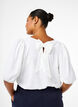Short-sleeved blouse with a bow at the back, Bright White, Model image number 1