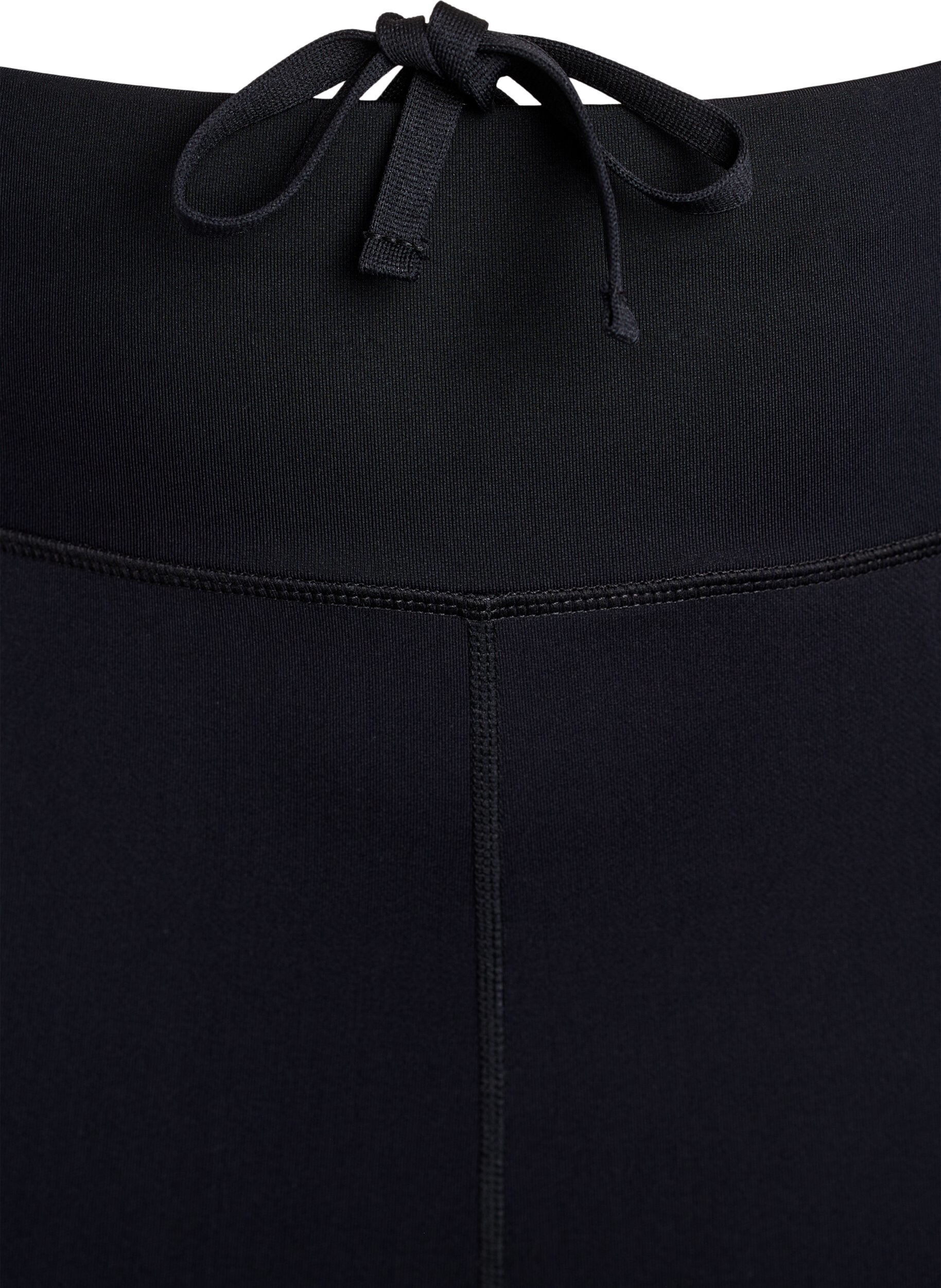 Zizzifashion Capri running tights with light compression, Black, Packshot image number 3