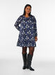 Patterned dress with ruffles and long sleeves, Blue, Model image number 1