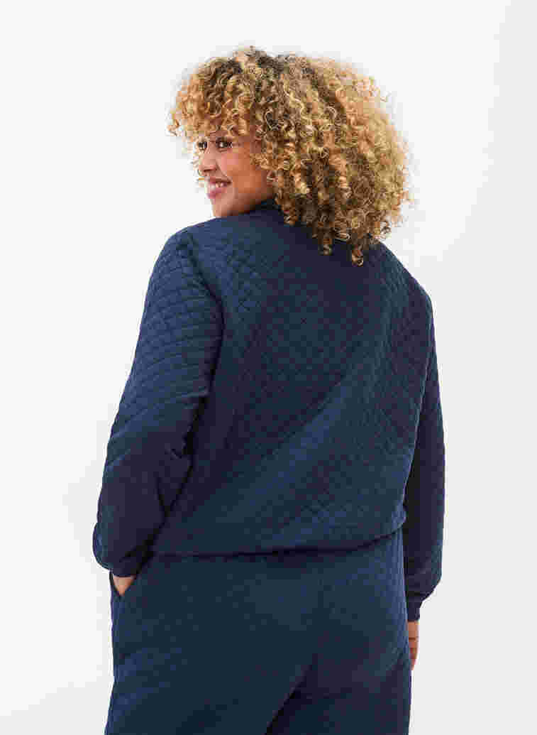 Quilted jumper with zip, Navy Blazer, Model image number 1