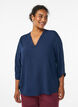 Blouse with 3/4 sleeves, Blue, Model image number 0