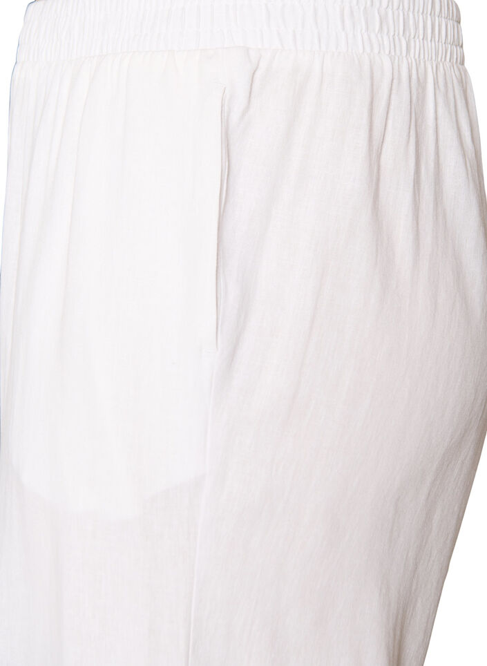 Wide-leg linen and viscose trousers, White, Packshot image number 2