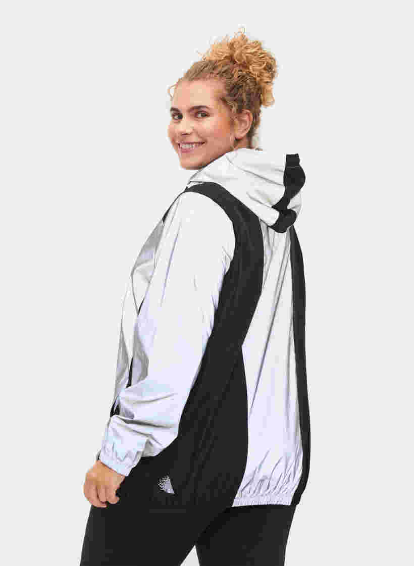 Reflective jacket with hood, Black w. Reflex, Model image number 1
