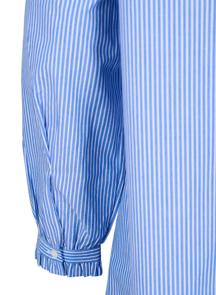 Striped tunic with ruffle details, Princess Blue W. St., Packshot image number 3