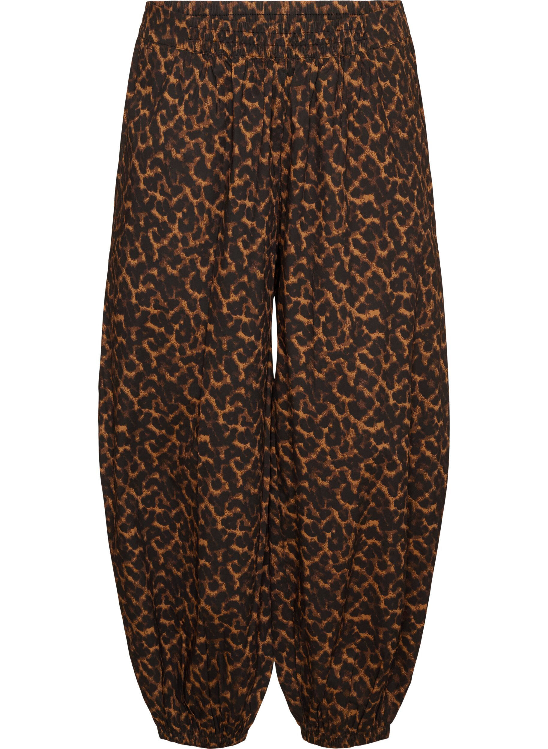 ZizzifashionBalloon trousers with a high waist and all-over pattern, Brown, Packshot image number 0