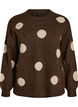 Knitted blouse with a dotted pattern, Brown, Packshot image number 0