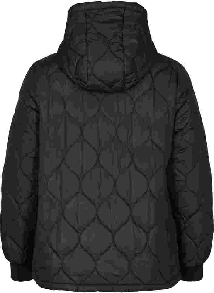 Quilted thermal anorak with a hood, Black, Packshot image number 1