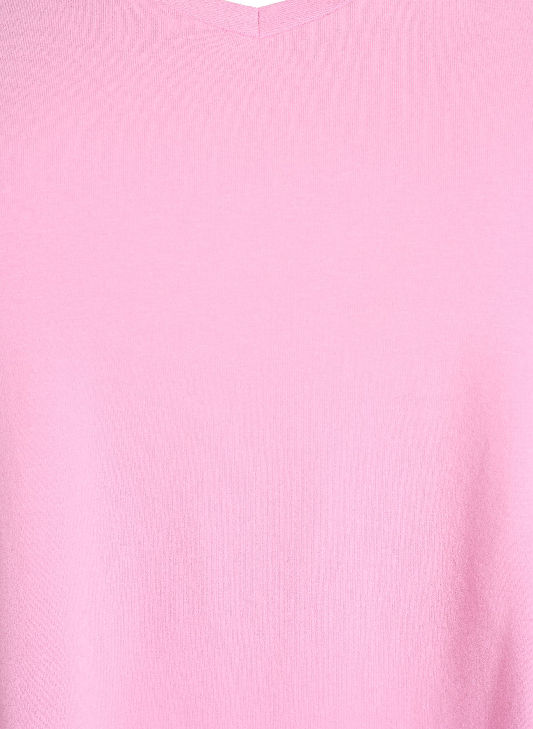 Zizzifashion Solid-coloured basic cotton T-shirt, Pink, Packshot image number 2