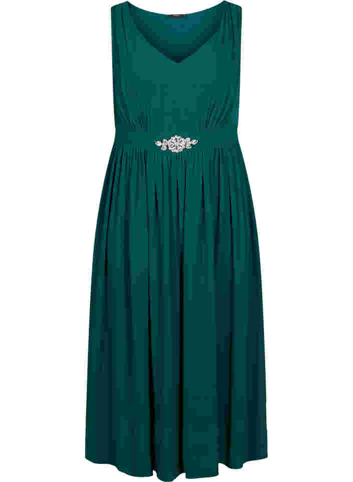 Sleeveless maxi dress with pleats, Botanical garden, Packshot image number 0
