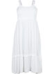 Viscose midi dress with smock, Bright White, Packshot image number 0