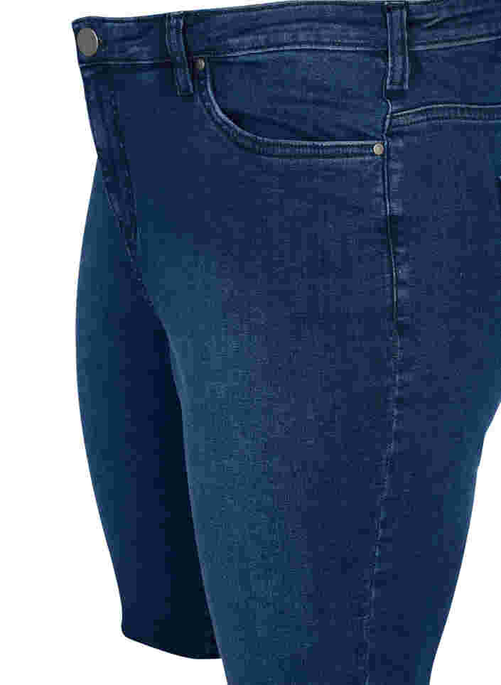 Long cotton denim shorts, Dark blue denim, Packshot image number 2