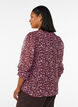 Blouse with floral print and glitter thread, Red, Model image number 2