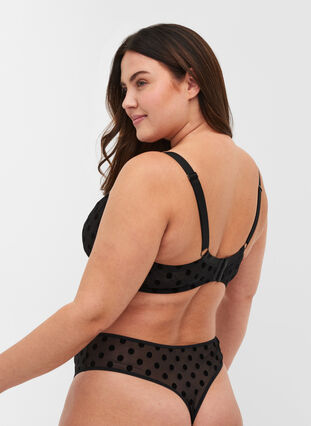 Figa bra with underwire and polka dots, Black, Model image number 1