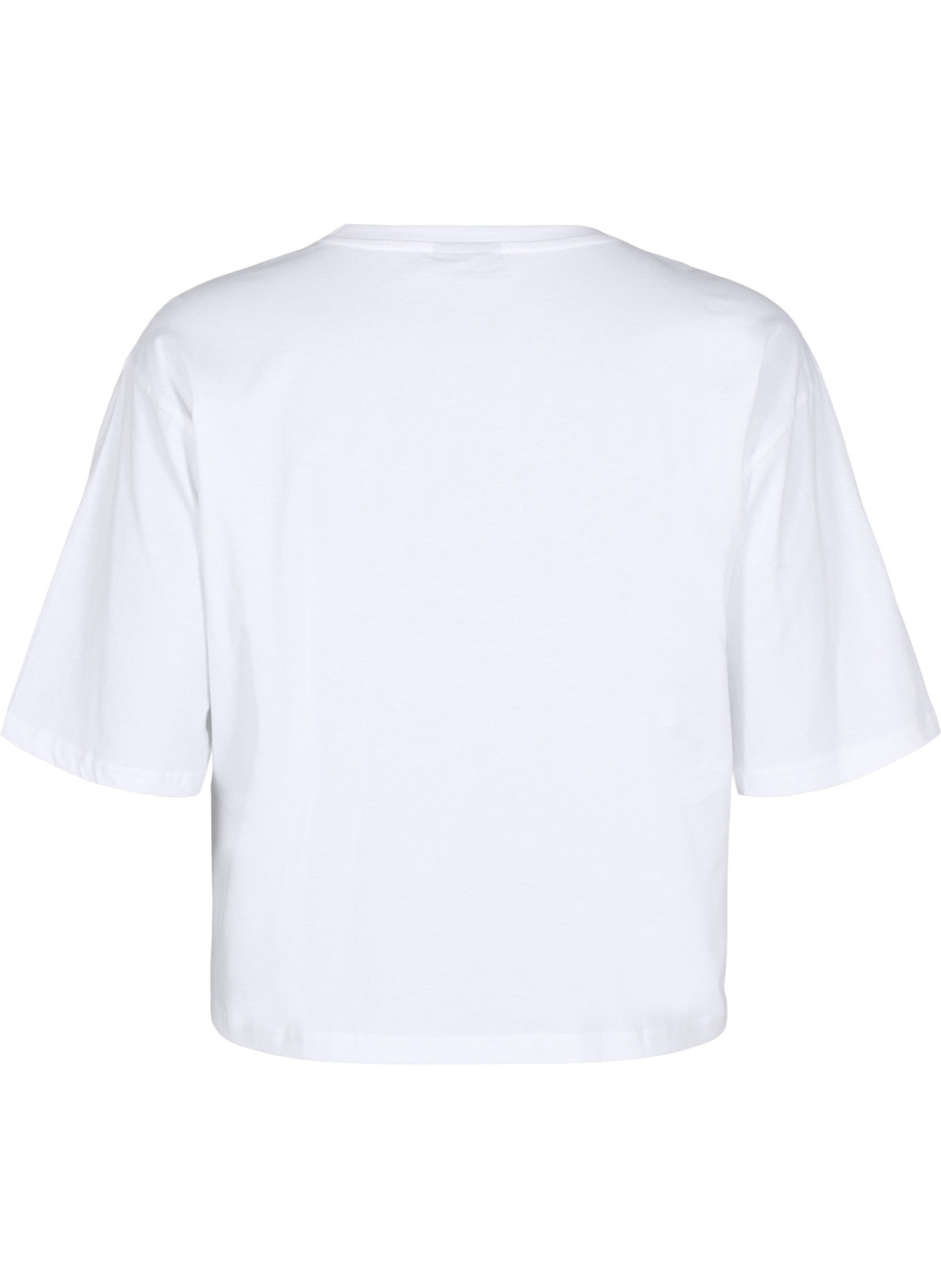 Zizzifashion Boxy T-shirt in organic cotton, White, Packshot image number 1