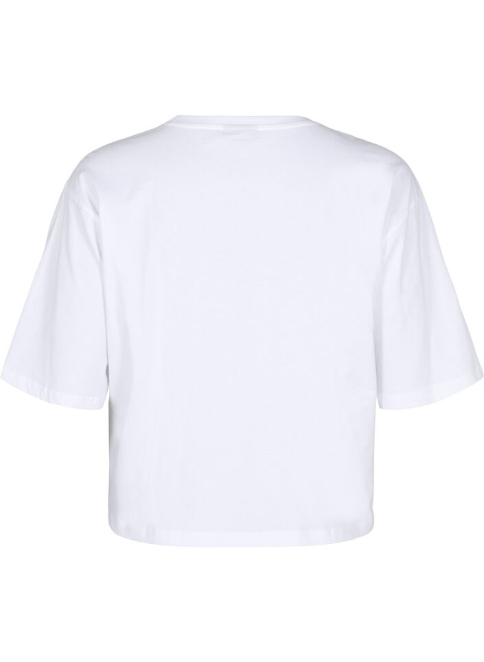 Boxy T-shirt in organic cotton, White, Packshot image number 1