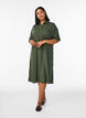 Shirt dress in linen and viscose with short sleeves, Green, Model image number 1