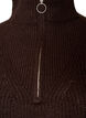 Knitted sweater with high neck and zipper, Brown, Packshot image number 2