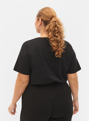 T-shirt in organic cotton with studs , Black NOW or never, Model image number 1