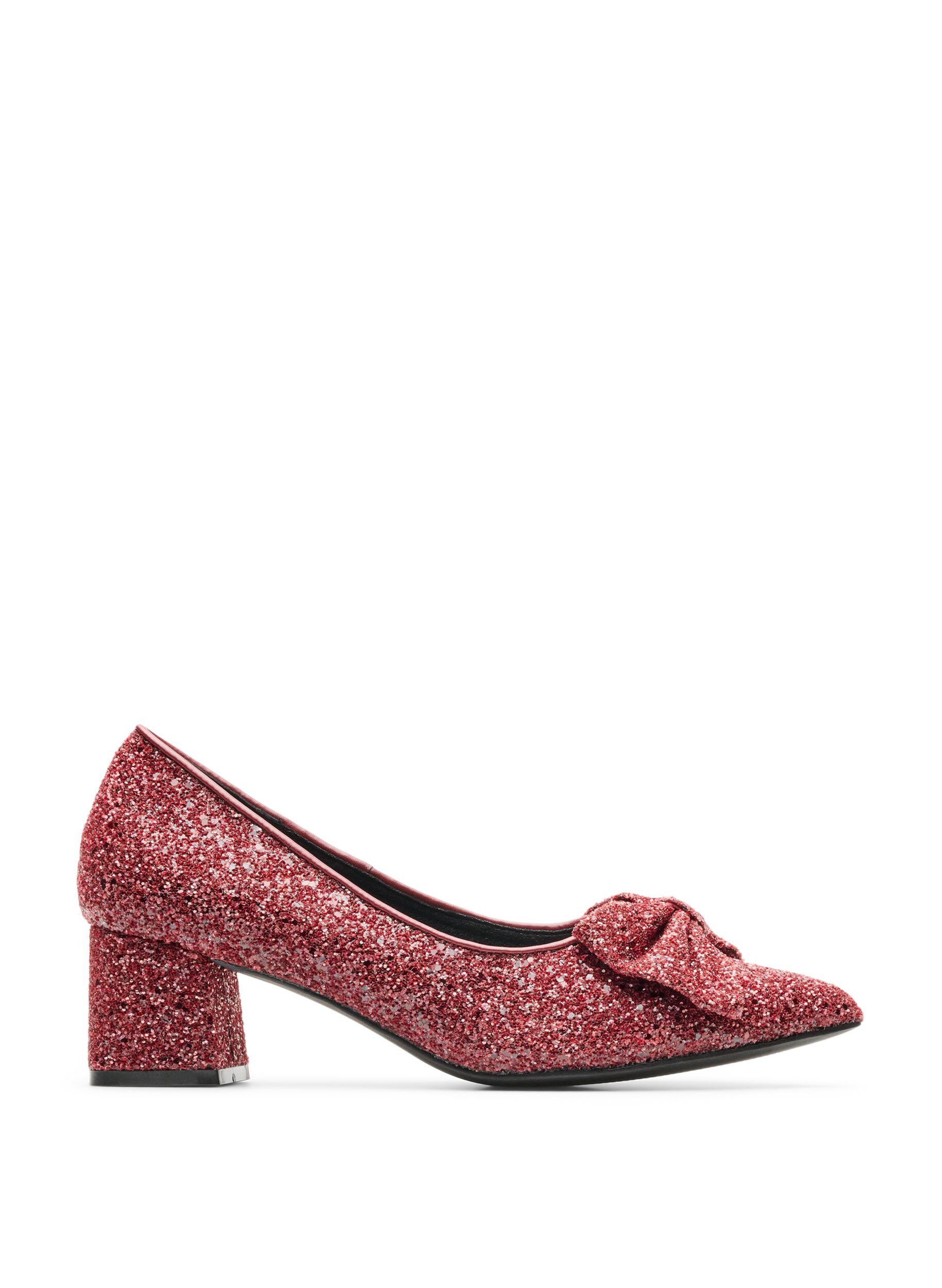 ZizzifashionGlitter pump with bow, Red, Packshot image number 0
