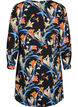 Printed dress with drawstring at the waist, Black Flower AOP, Packshot image number 1