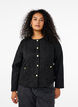 Boucle jacket with pockets and decorative buttons, Black, Model image number 0
