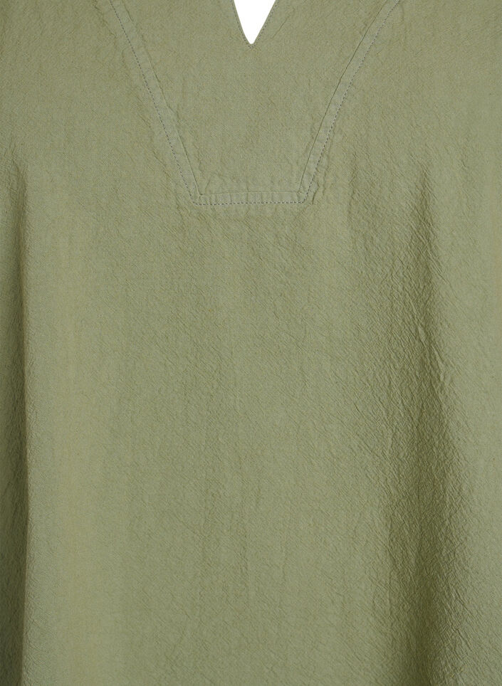 Loose blouse with collar and 1/2 sleeves, Green, Packshot image number 2