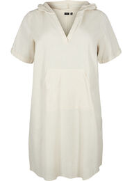 Short-sleeved dress with hood, Sandshell, Packshot