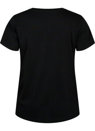 Training T-shirt with print, Black w. Let's Go, Packshot image number 1