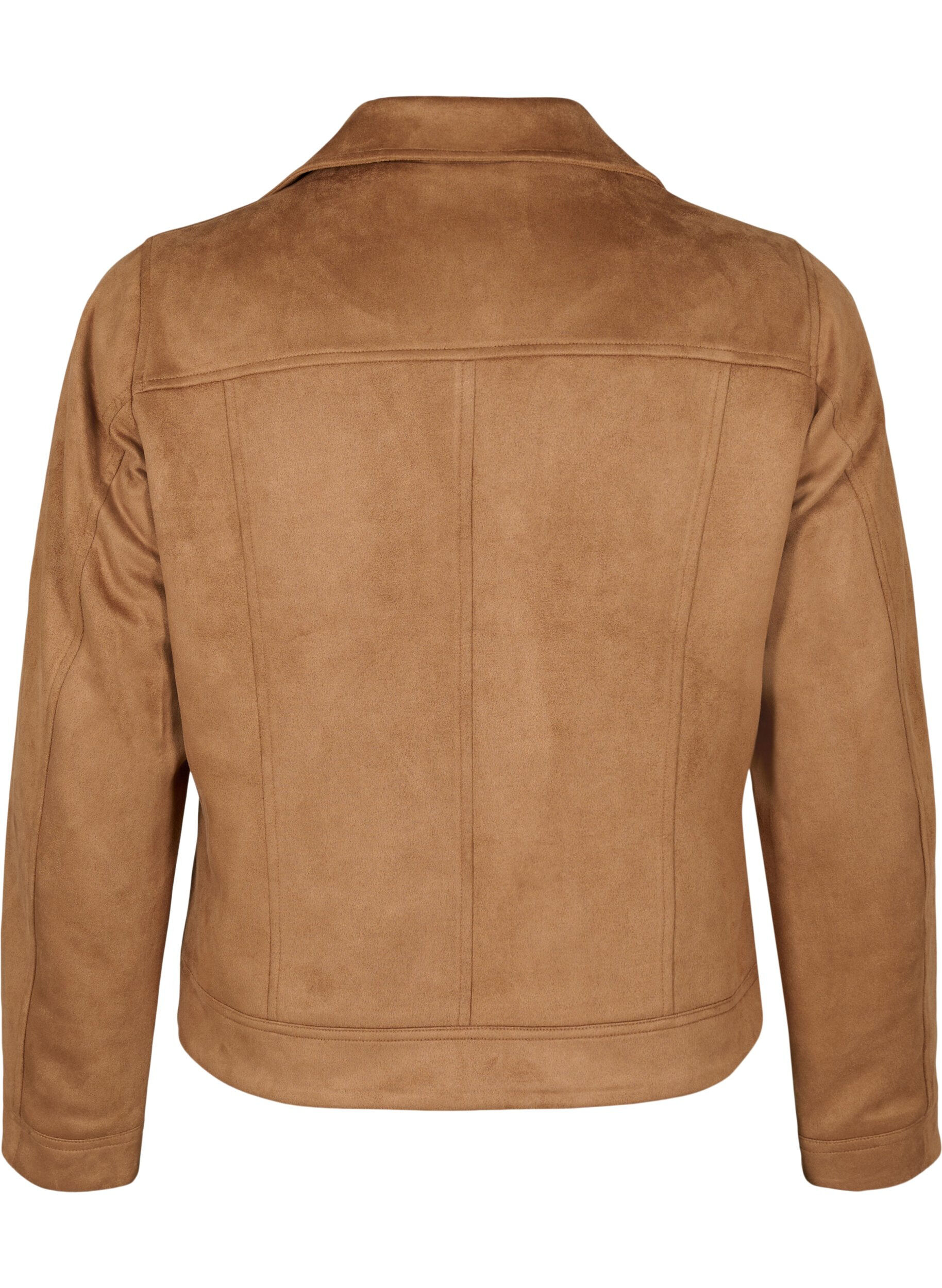 Zizzifashion Biker jacket in faux suede, Toasted Coconut, Packshot image number 1