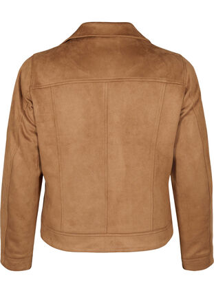Biker jacket in faux suede, Toasted Coconut, Packshot image number 1