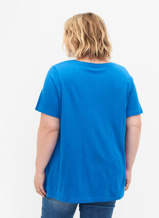 Short sleeve t-shirt with a-shape, French Blue, Model image number 1