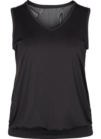 Workout top with elasticated bottom