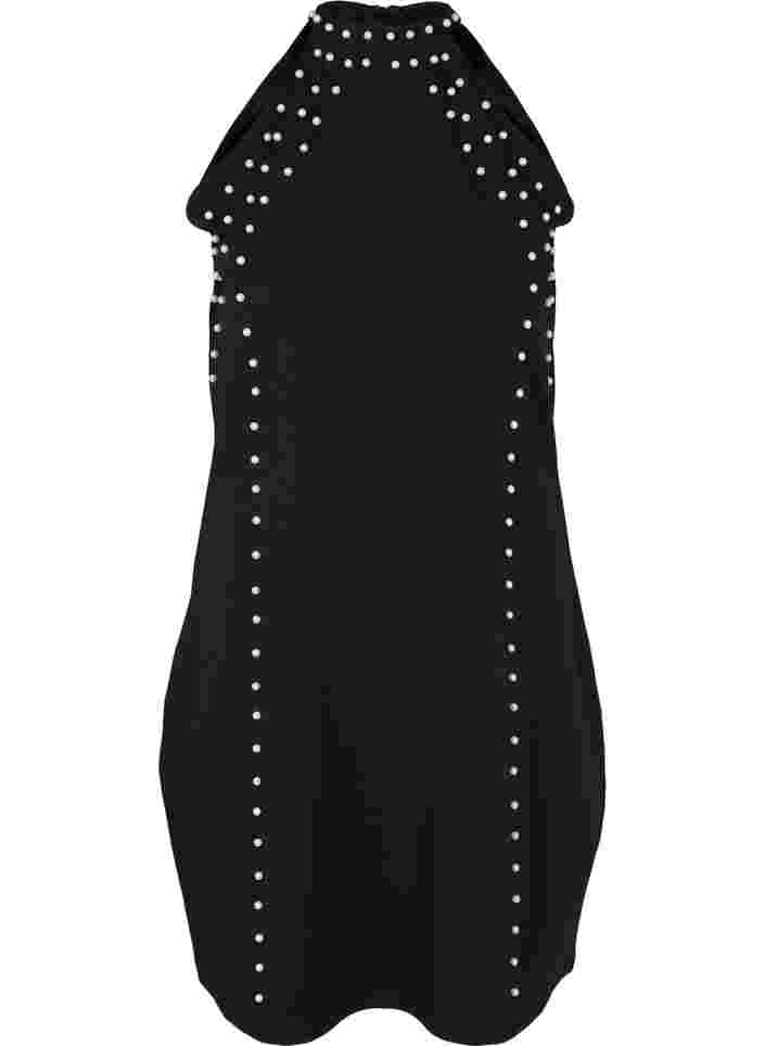 Halter neck dress with beads, Black w. Beads, Packshot image number 0