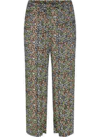 Loose all-over print viscose trousers