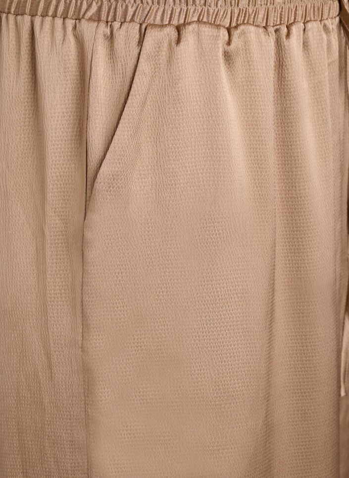 Satin-look trousers with wide, straight legs, Brown, Packshot
